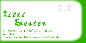 kitti rossler business card